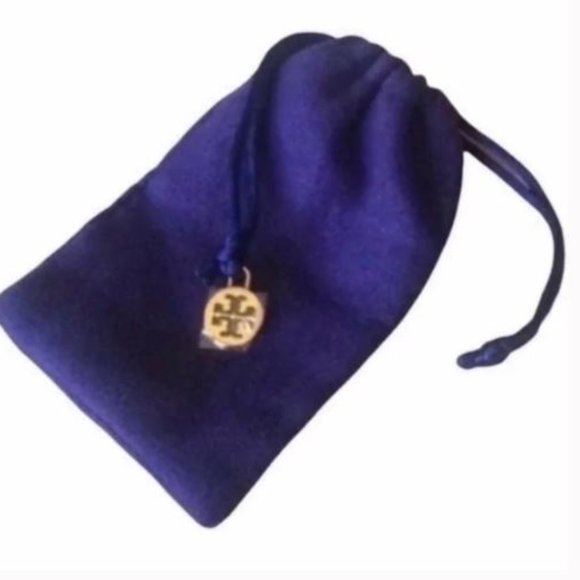 NWT TORY BURCH ROXANNE BLUE CRYSTAL DROP EARRINGS/DUSTBAG - Picture 6 of 6